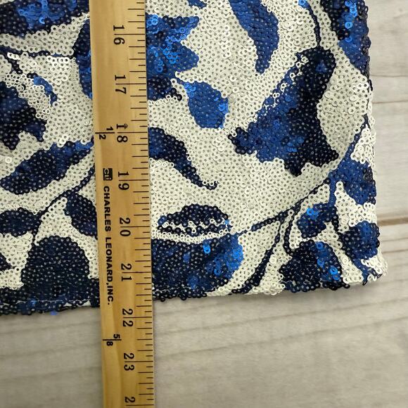 Kate Spade New York Zigzag Floral Sequin Sleeveless Top Medium - Picture 7 of 8